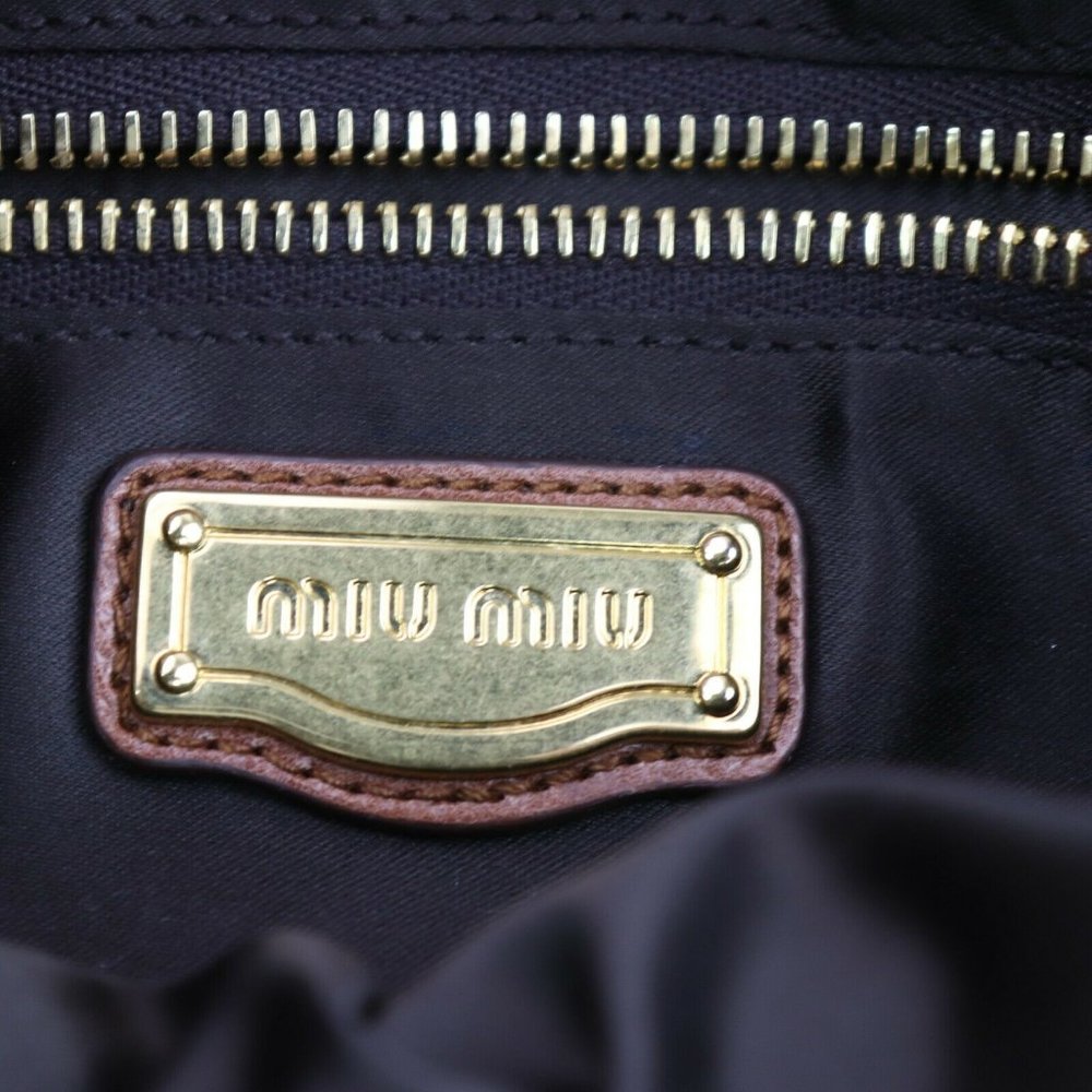 MIU MIU BROWN LEATHER SHOULDER BAG - Picture 7 of 8